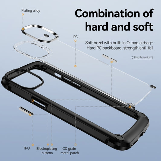 For iPhone 15 Pro Max TPU + PC Lens Protection Phone Case(Black) by buy2fix