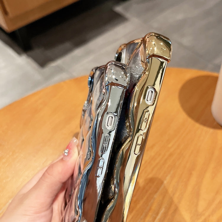 For iPhone 15 Pro Max 3D Diamond Lattice Laser Engraving Glitter Paper Phone Case(Gradient Pink) by buy2fix