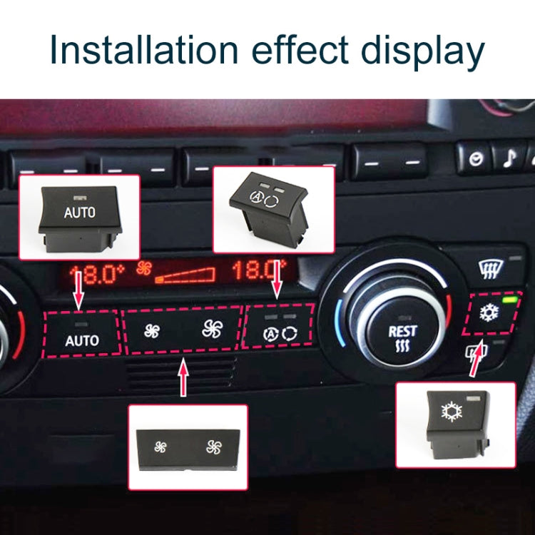For BMW 1 Series / 3 Series / X1 / X3 Left Driving Car Air Conditioner Panel Switch Button AUTO Key 6411 9320 348-1 by buy2fix
