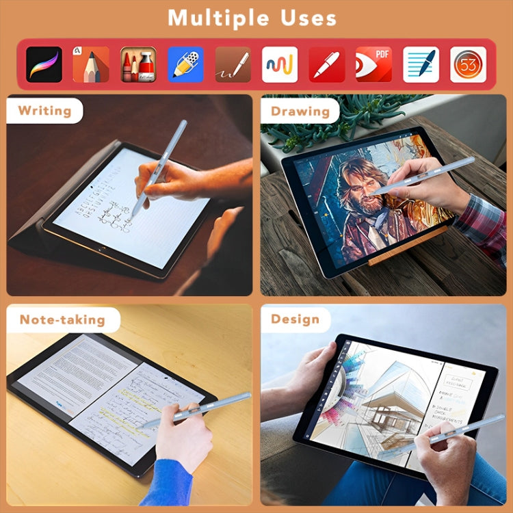 P10s Transparent Case Wireless Charging Stylus Pen for iPad 2018 or Later(Pink) by buy2fix