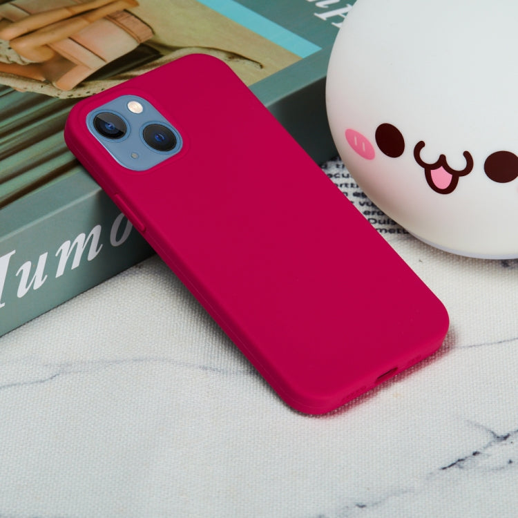For iPhone 15 Solid Color Silicone Phone Case(Rose Red) by buy2fix