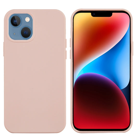 For iPhone 15 Solid Color Silicone Phone Case(Sand Pink) by buy2fix