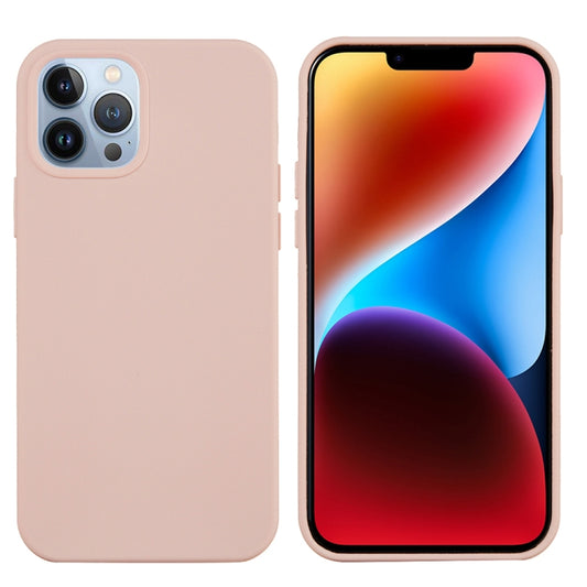 For iPhone 15 Pro Solid Color Silicone Phone Case(Sand Pink) by buy2fix