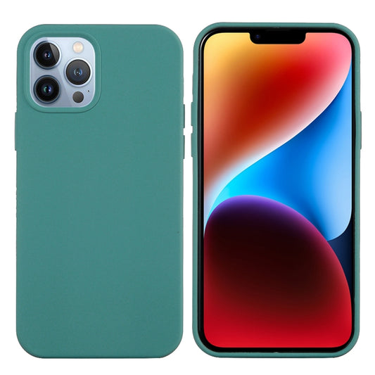 For iPhone 15 Pro Max Solid Color Silicone Phone Case(Pine Needle Green) by buy2fix