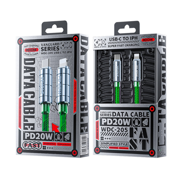 WK WDC-205 PD 20W USB-C/Type-C to 8 Pin Super Fast Charge Data Cable, Length: 1m(Green) by WK