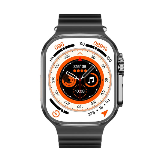 WS-E9 Ultra 2.2 inch IP67 Waterproof Metal Buckle Ocean Silicone Band Smart Watch, Support Heart Rate / NFC(Black) by buy2fix