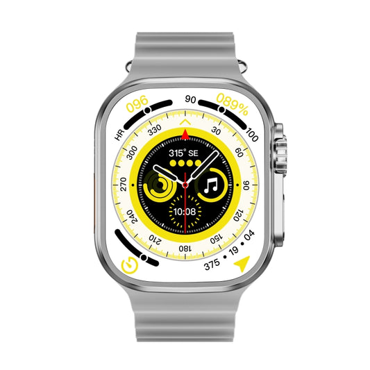 WS-E9 Ultra 2.2 inch IP67 Waterproof Metal Buckle Ocean Silicone Band Smart Watch, Support Heart Rate / NFC(Silver) by buy2fix
