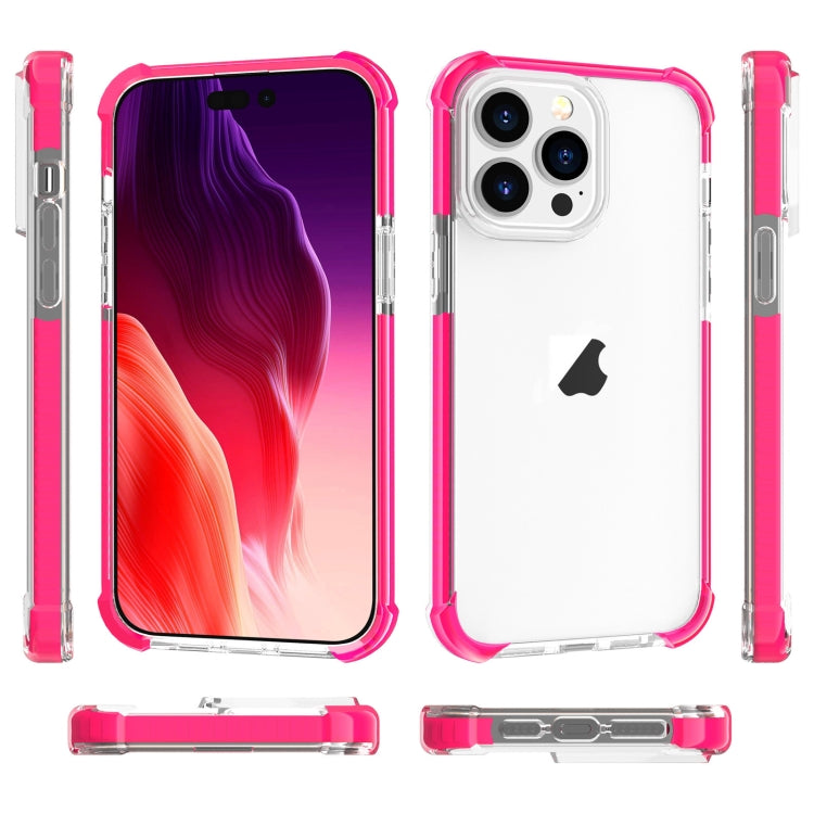 For iPhone 15 Pro Max Four-corner Shockproof TPU Hybrid Acrylic Phone Case(Pink) by buy2fix