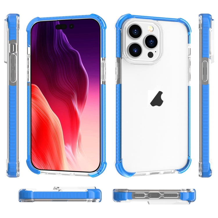 For iPhone 15 Pro Max Four-corner Shockproof TPU Hybrid Acrylic Phone Case(Blue) by buy2fix