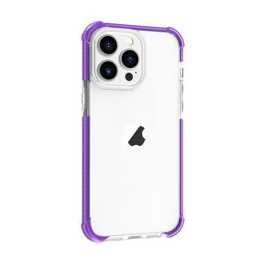 For iPhone 15 Pro Four-corner Shockproof TPU Hybrid Acrylic Phone Case(Purple) by buy2fix