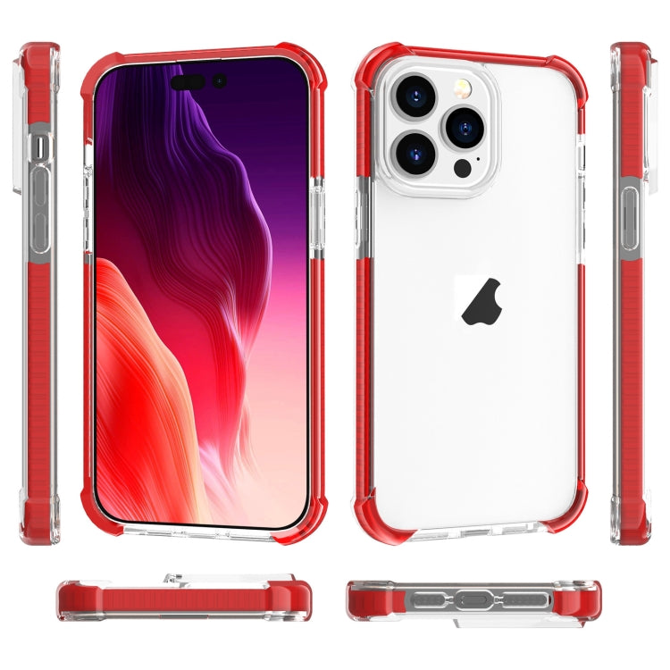 For iPhone 15 Pro Four-corner Shockproof TPU Hybrid Acrylic Phone Case(Red) by buy2fix