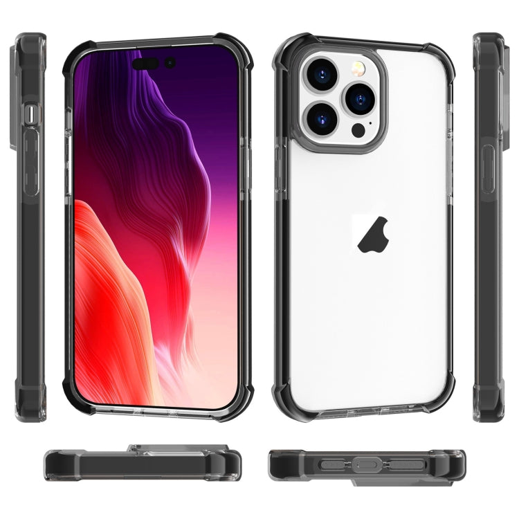For iPhone 15 Pro Four-corner Shockproof TPU Hybrid Acrylic Phone Case(Black) by buy2fix
