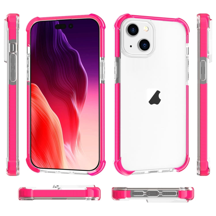For iPhone 15 Plus Four-corner Shockproof TPU Hybrid Acrylic Phone Case(Pink) by buy2fix