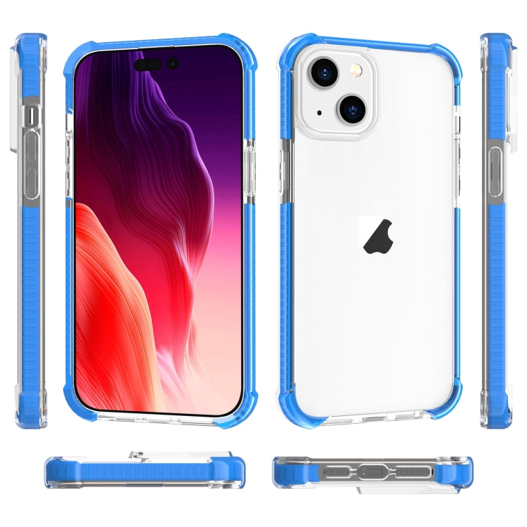 For iPhone 15 Plus Four-corner Shockproof TPU Hybrid Acrylic Phone Case(Blue) by buy2fix