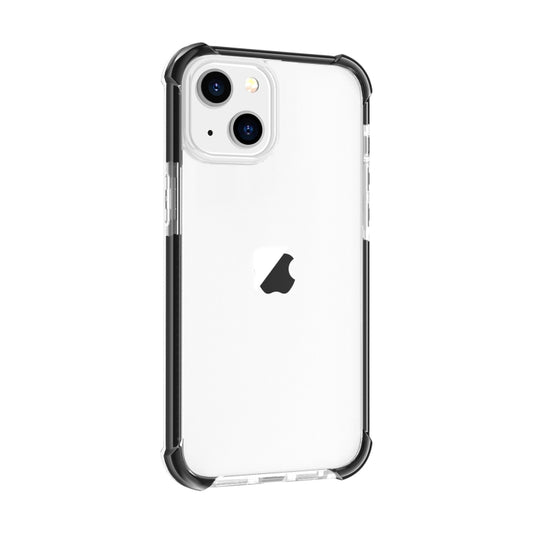 For iPhone 15 Plus Four-corner Shockproof TPU Hybrid Acrylic Phone Case(Black + Transparent) by buy2fix