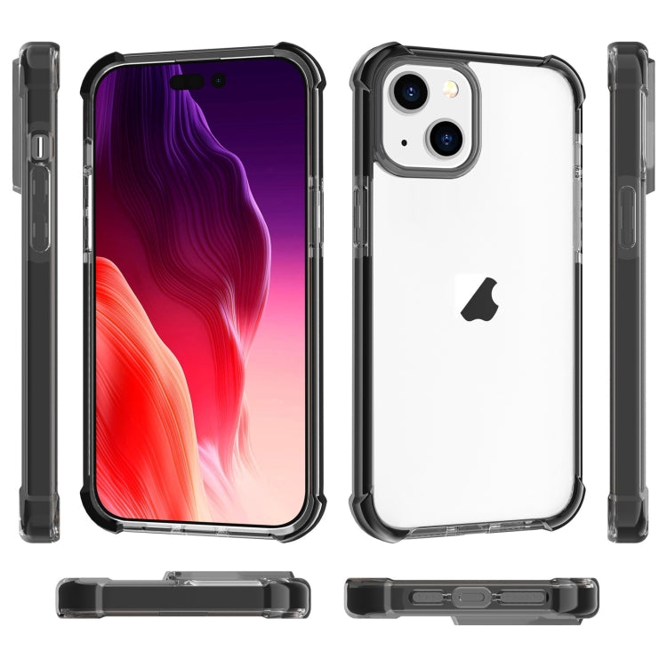 For iPhone 15 Plus Four-corner Shockproof TPU Hybrid Acrylic Phone Case(Black) by buy2fix
