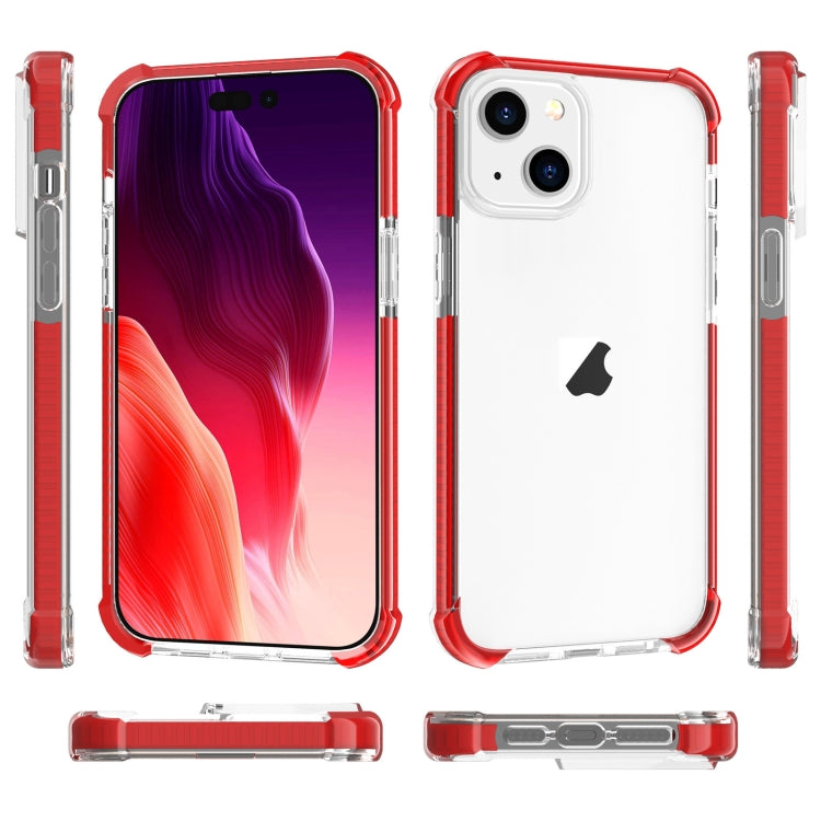 For iPhone 15 Four-corner Shockproof TPU Hybrid Acrylic Phone Case(Red) by buy2fix