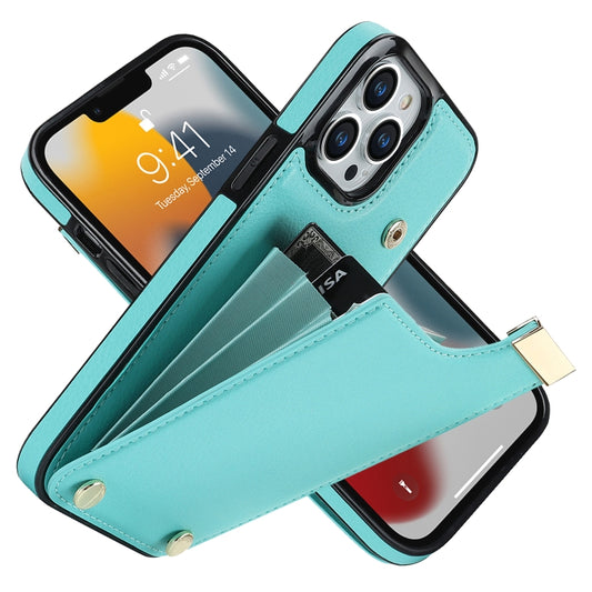 For iPhone 11 Pro Max Metal Buckle Card Slots Phone Case(Green) by buy2fix