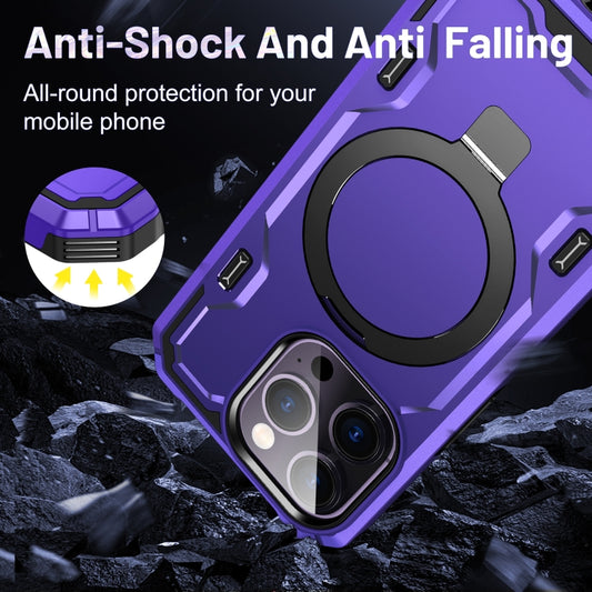 For iPhone 11 Pro Max Patronus MagSafe Magnetic Holder Phone Case(Purple) by buy2fix