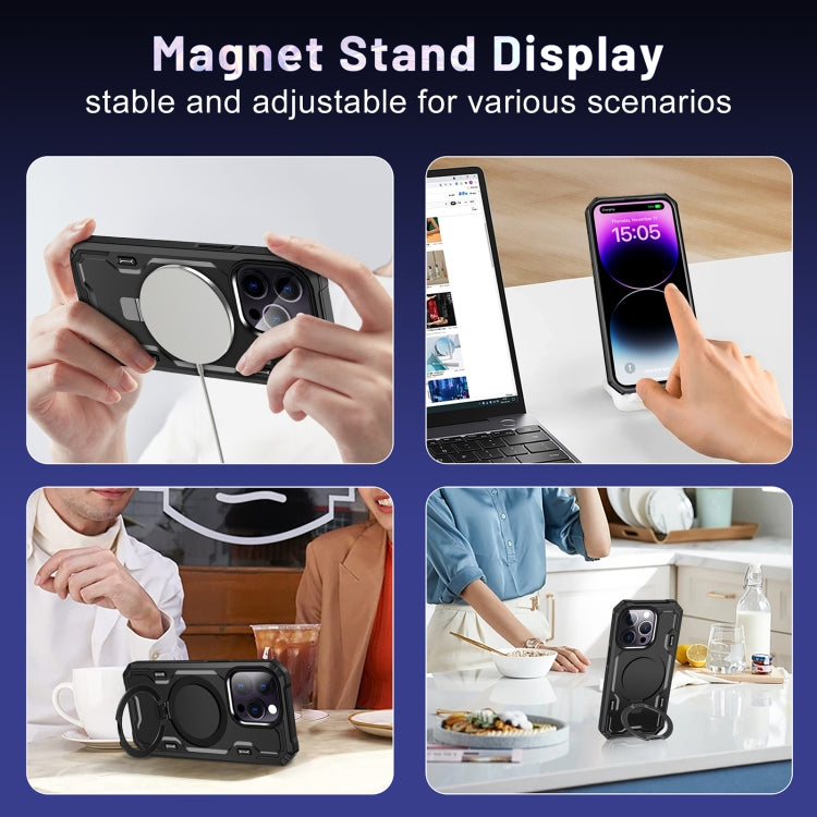 For iPhone 11 Patronus MagSafe Magnetic Holder Phone Case(Black) by buy2fix