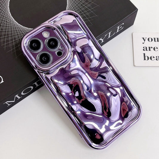 For iPhone 13 Pro Max Electroplating Meteorite Texture TPU Phone Case(Purple) by buy2fix