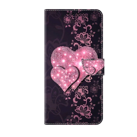 For Xiaomi Redmi 9A Crystal 3D Shockproof Protective Leather Phone Case(Lace Love) by buy2fix