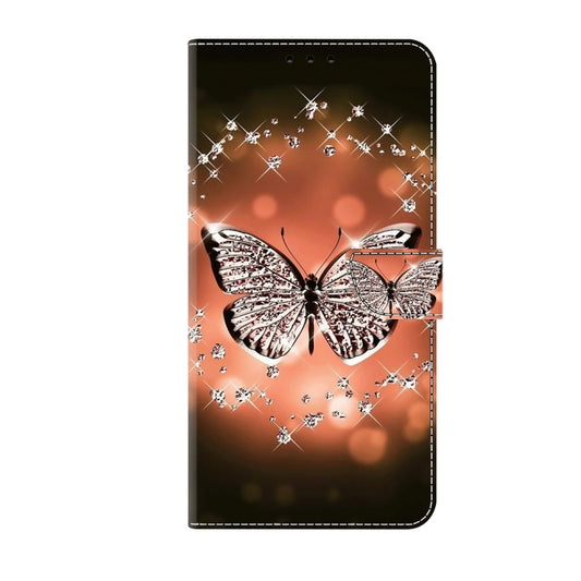 For Samsung Galaxy S22 Crystal 3D Shockproof Protective Leather Phone Case(Crystal Butterfly) by buy2fix
