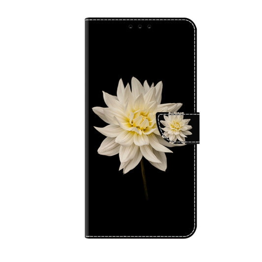 For Samsung Galaxy S22 Ultra Crystal 3D Shockproof Protective Leather Phone Case(White Flower) by buy2fix