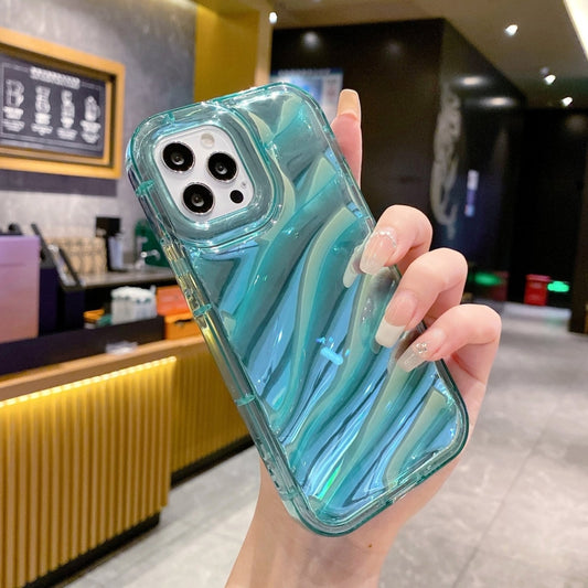 For iPhone 11 Pro Laser Sequin Waves TPU Phone Case(Blue) by buy2fix