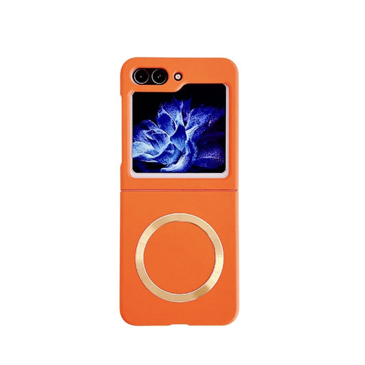 For Samsung Galaxy Z Flip5 Skin Feel Magsafe Magnetic Shockproof PC Phone Case(Orange) by buy2fix
