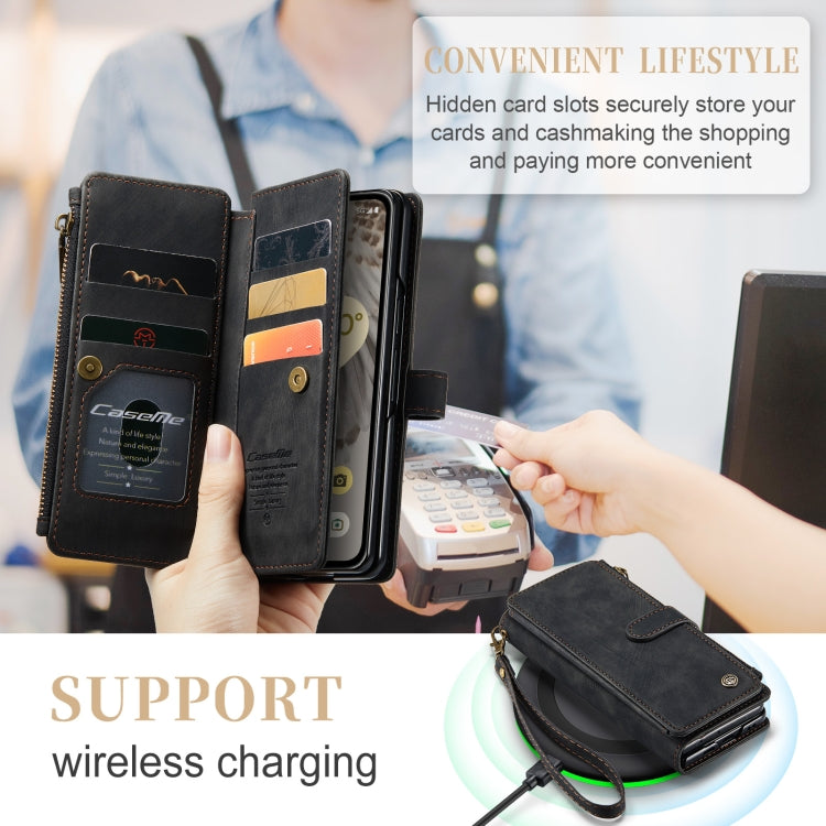 For Google Pixel Fold CaseMe C30 Multifunctional Leather Phone Case(Black) by CaseMe