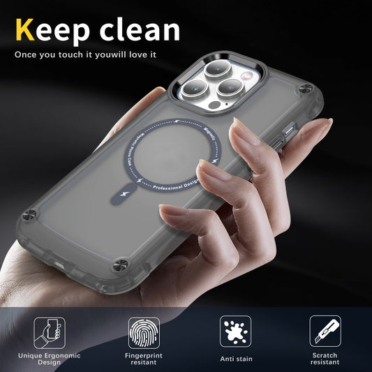 For iPhone 11 Pro Skin Feel TPU + PC MagSafe Magnetic Phone Case(Transparent Black) by buy2fix