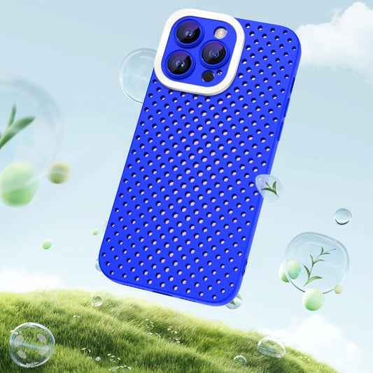 For iPhone 14 Pro Hollow Heat Dissipation TPU Phone Case(Blue) by buy2fix