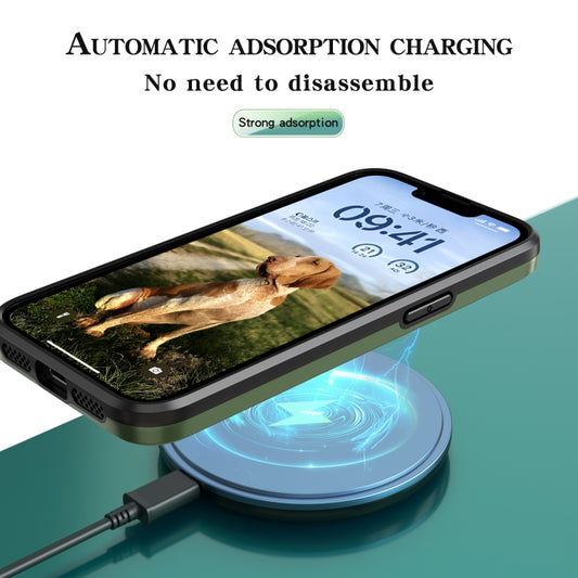 For iPhone 15 MagSafe Magnetic Invisible Camera Holder Phone Case(Green) by buy2fix