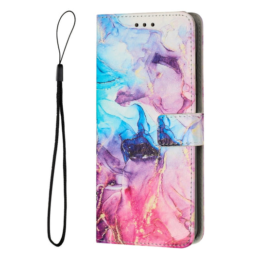For Realme 11 Pro/11 Pro+ Painted Marble Pattern Leather Phone Case(Pink Purple) by buy2fix