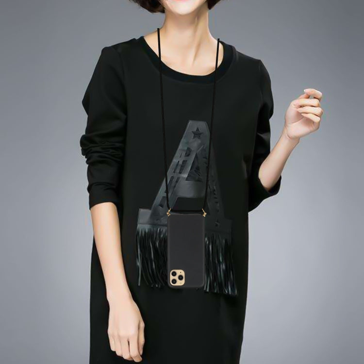 For iPhone 15 Pro Max Wheat Straw Material + TPU Phone Case with Lanyard(Black) by buy2fix