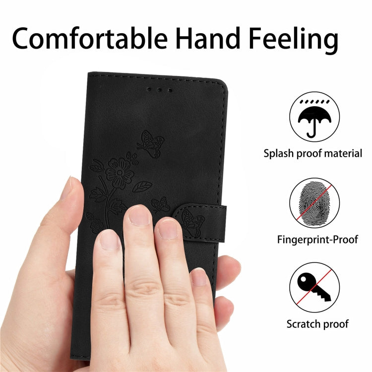 For Xiaomi 12 Pro Flower Butterfly Embossing Pattern Leather Phone Case(Black) by buy2fix