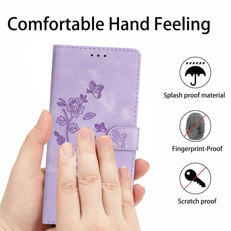 For Xiaomi Redmi Note 12S Flower Butterfly Embossing Pattern Leather Phone Case(Purple) by buy2fix