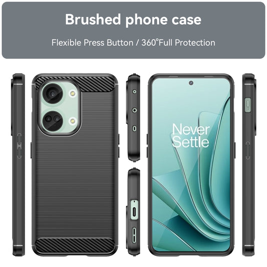 For OnePlus Nord 3 Brushed Texture Carbon Fiber TPU Phone Case(Black) by buy2fix