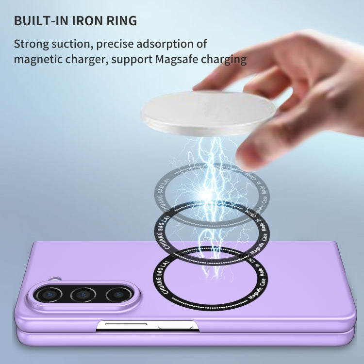 For Samsung Galaxy Z Fold5 Magsafe Magnetic Folding PC Phone Case(Purple) by buy2fix