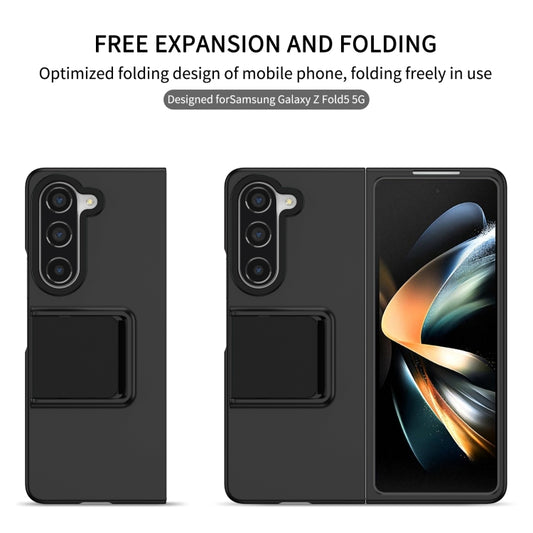 For Samsung Galaxy Z Fold5 Three-dimensional Folding Holder PC Phone Case(Black) by buy2fix