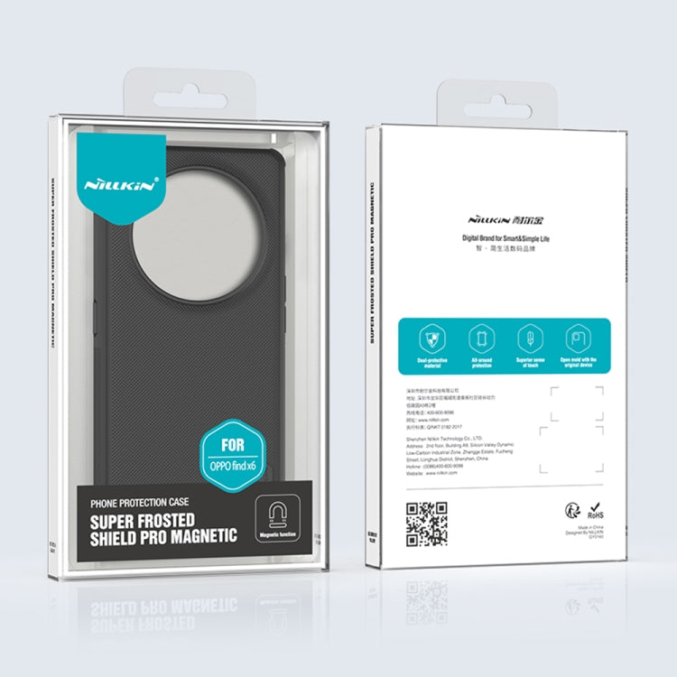 For OPPO Find X6 NILLKIN Frosted Shield Pro Magnetic Magsafe Phone Case(Black) by NILLKIN