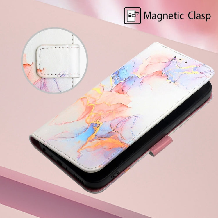 For iPhone 15 Pro PT003 Marble Pattern Flip Leather Phone Case(Galaxy Marble White) by buy2fix