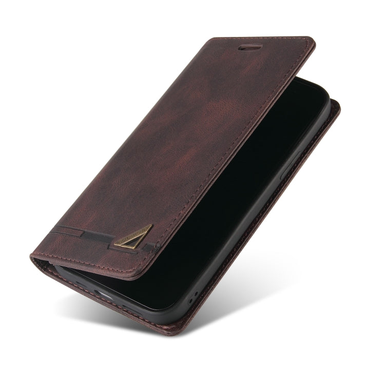For Xiaomi Redmi Note 12 India/Poco X5 Skin Feel Anti-theft Brush Horizontal Flip Leather Case with Holder(Brown) by buy2fix