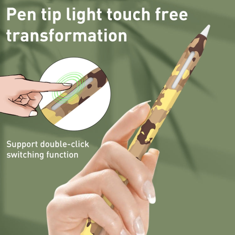 For Apple Pencil 2 LOVE MEI Camouflage Silicone Protective Pen Case(Yellow) by LOVE MEI