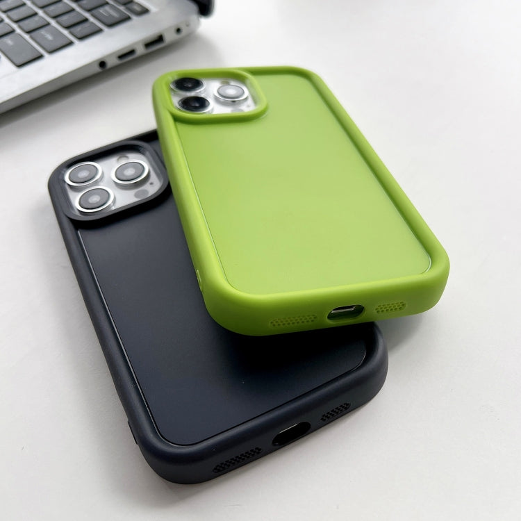 For iPhone 12 Shockproof Frame Frosted TPU Phone Case(Beige) by buy2fix