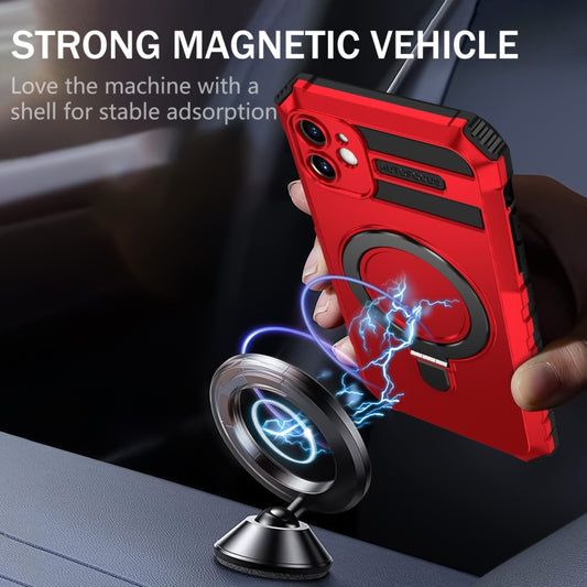 For iPhone 11 MagSafe Magnetic Holder Phone Case(Red) by buy2fix