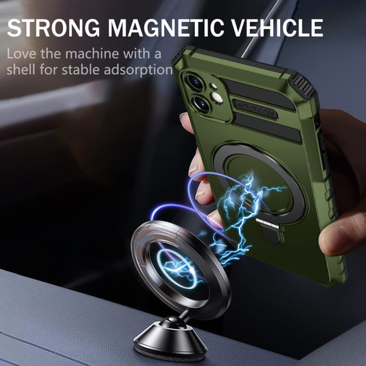 For iPhone 11 MagSafe Magnetic Holder Phone Case(Green) by buy2fix