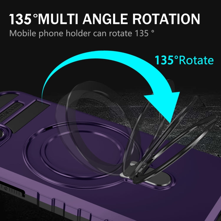 For iPhone 13 MagSafe Magnetic Holder Phone Case(Purple) by buy2fix