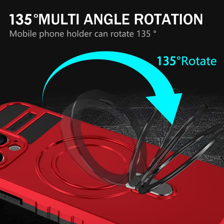 For iPhone 13 Pro Max MagSafe Magnetic Holder Phone Case(Red) by buy2fix